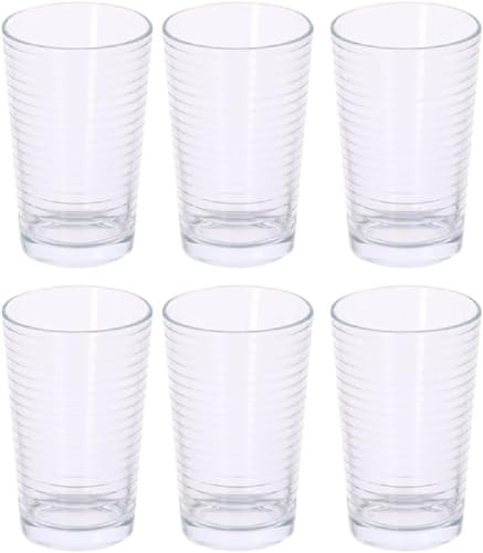 alpina Vasos de agua - Juego de vasos para beber - Juego de vasos de 6 piezas - Aptos para lavavajillas - 220 ml
