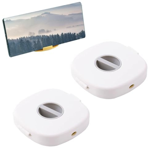 Lot de 2 mini enrouleur de câble, enrouleur de cordon rétractable, câble de charge et boîte de rangement pour écouteurs pour la maison et le bureau (blanc)