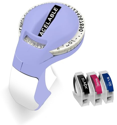 Embossing Label Maker Machine,Embossing Label Maker with 3 Label Tape, 3D Portable Embossed Label Maker Writer, Handheld Embosser Label Maker with 3 Rolls Embossing Tapes or Home, DIY & Crafting