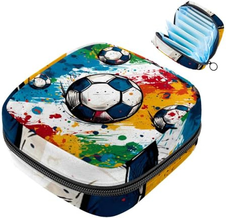 Damenbinden-Aufbewahrungsbeutel für Damen, große Kapazität, Menstruationspad-Tasche, Fußball-93 Menstruationstaschen, Tampon-Sammeltasche, Geldbörse