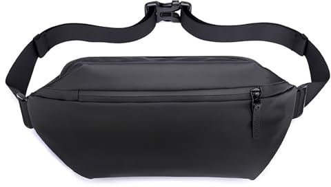 YISILINYX Midjeväska för Kvinnor och Män,Vattentät Rumpa Väska Justerbart Bälte,Nylon 4 Fickor Hip Pack för Med Flaskhållare för Camping,Vandring,Fitness,Löpning,Cykelresor (Svart)