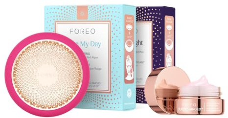 FOREO UFO 3 Idratante Viso + 14 Maschere UFO + Maschera Notte | Maschera Viso LED, Luce Rossa, Caldo, Freddo, Maschere In Tessuto, Maschere UFO, Idratante, Maschera Notte, Rassodante