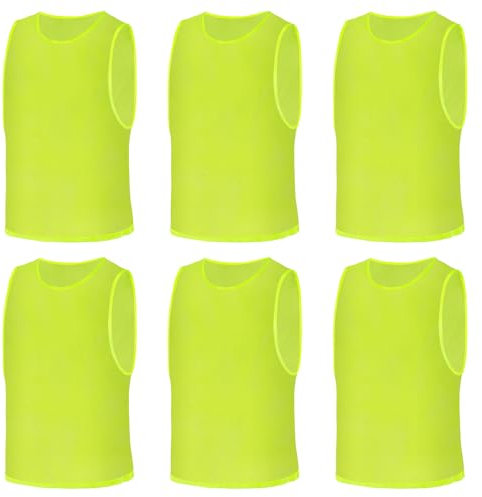 AUYAO Fotbollsträning body fubball barn 6 set träningskläder män fotboll träningsväst sport markeringsskjorta damer västar för fotboll volleyboll basket lagträning M ~Xl (grön), Grön-XL vuxen,