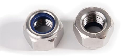 304/316 Edelstahl Nylon Kontermutter M3 M4 M5 M6 M8 M10 M12 M14 M16 M18 M20 M22 M24 Sechskant-Nyloneinsatz selbstsichernde Muttern