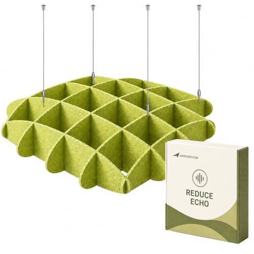 Arrowzoom Panneaux Acoustiques de Plafond Élegants Absorbeurs de Son Tuiles de Plafond Suspendues Insonorisantes pour Bureau, Home Cinéma, Studio d'Enregistrement 100 cm (39) Vert - KK1461
