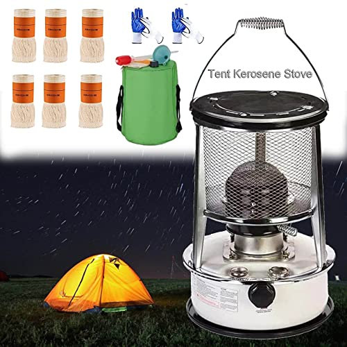 BomDog Senza Elettricità Stufa a Cherosene per Interni All'Aperto, Stufa da Campeggio, Stufa a Olio Di Cherosene 2 in 1 Efficiente Stufa da Campeggio/6L/White
