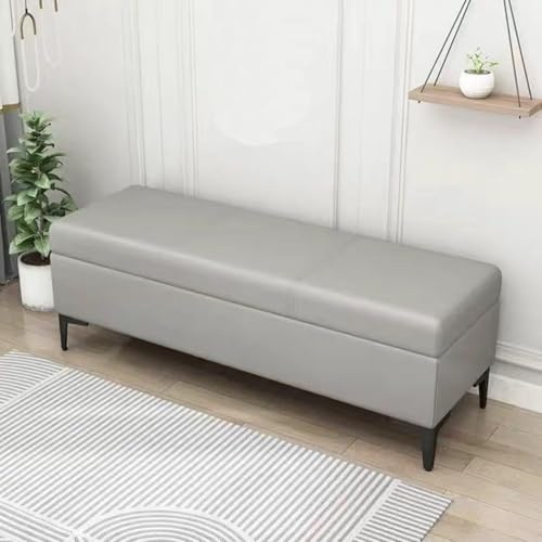 Sitzbank Mit Stauraum, Bettbank Für Das Schlafzimmer, Sitztruhe, Aufbewahrungstruhe, Aufbewahrungsbox, Schuhbank, Gepolsterte Bank, Sitzbox, Für Eingang, Flur, Wohnzimmer, Schlafzimmer(Light gray,120x