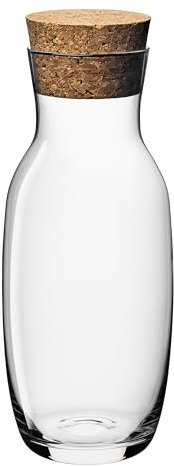 Gerlach 1760 Jarra De Agua Con Tapa, De Cristal, Tapa De Corcho 1,1 L, Robusta, Estable