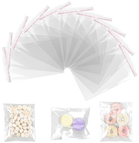 JIYIN 200 Stück Cellophantüten Selbstklebend, 15x10cm kleine Zellophanbeutel Süßigkeiten Kleine Tütchen Plastiktüten Selbstklebend Verpackung für Kekse Süßigkeiten Schmuck