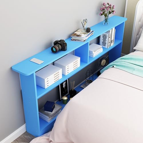 Table console étroite rétro en bois avec 3 couches pour petit encombrement, parfaite pour les petites pièces et les entrées, bleu (39,3 x 5,9/100 x 15 cm)