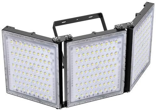 STASUN Mini série Projecteur LED d'extérieur, 750W 750000lm éclairage extérieur, 6000K lumière du jour blanche, IP66 étanche Projecteur extérieur Lumière de sécurité extérieure avec 3 têtes