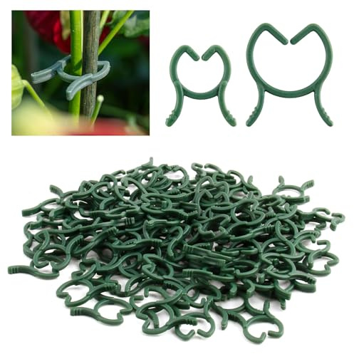 Dumhuts 200Stück Pflanzenclips,Tomatenklipse, Pflanzenklammern, Robuste Tomatenklipse und Pflanzenklammern für Gartenarbeit, Ideal für die Unterstützung von Gemüse, Obst, Tomaten und Gurken (M ＋L)