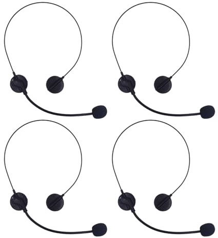 OAOSDH 4 Piezas Micrófono Negro, Juguetes Creativos De Auriculares Falsos, Auriculares Divertidos De Diadema, Accesorios De Vestuario De Cosplay, Decoraciones De Mascaradas.