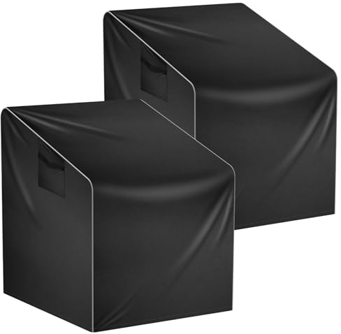 Funda para silla de patio, 210D para exteriores, impermeable, para sillas de salón, color negro, alta tensión, cubiertas para muebles de patio para columpios, mimbre, balanceo, sofá individual (2
