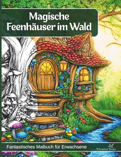 Magische Feenhäuser im Wald - Fantastisches Malbuch für Erwachsene: 50 Fantasy Motive zum Abschalten, Entspannen und Ausmalen