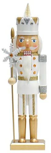 Fahoujs Unique Christmas Nutcrackers Decors Decorative Nutcrackers Figurine 36cm Gold Snowflake For Christmas Decors