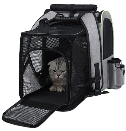 Katzenrucksack Transportbox - Hundetransporter Rucksack - Atmungsaktive Klappbare Haustiertasche Für Camping Wandern Motorrad Reisen