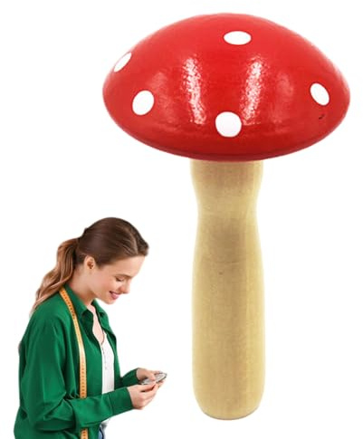 Wooden Mushroom Darner | Mushroom Darner Patching Tool | Wooden Multipurpose Darner Tool | Lightweight Sewing Darning Accessory, Portable Patching Tool with Handle for Grandma