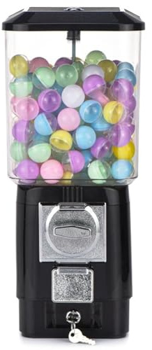 Gumball Machine para niños, máquinas expendedoras de dulces, 200 bolas vacías, tokens de acero inoxidable de 100, máquina de chicle operada por monedas para tiendas de juegos black silver drawer