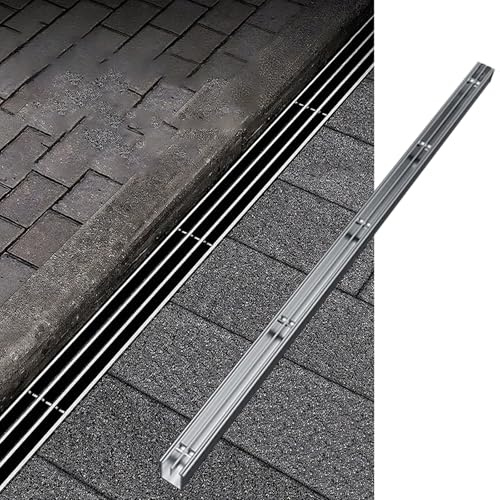 Entwässerungsrinne Ablaufgitter Edelstahl Schmaler Rinnenablauf Mit Abnehmbarem Gitterrost, Garten Terrasse Balkon Schmaler Entwässerungsgraben, Außenbereich Innenbereich Abwasserrinne Und Abdeckung(W