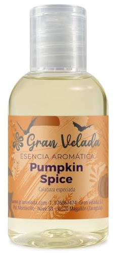 Gran Velada - Esencia Aromática Pumpkin Spice 50 ml | Aromas Intensos | Ideal para Velas, Jabones y Cremas | Uso Cosmético y Artesanal | Especial Halloween