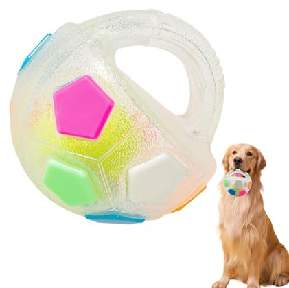 Hundeball aus Naturkautschuk, schwimmende Gummibälle, zum Werfen und Apportieren mit Griff, Beruhigungsball für kleine, mittelgroße und große Rassen, aggressives, Welpenspielzeit, Weiß