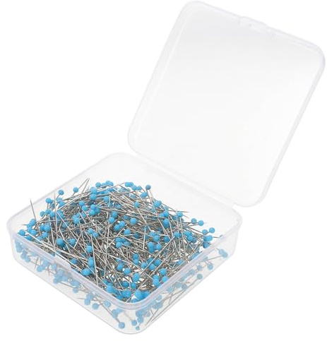 TOKIDNY 500 Pièces Épingles À Coudre Tête Verre Bleu Ciel Aiguilles Droites Acier Inoxydable pour Couture Positionnement Et Décoration DIY Textile