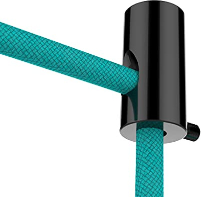 OASHISU 6x Aufputz-Kabelhalter, Wand und Deckenpins für Textilkabel Schwarz | Affenschaukel Kabelhänger mit Kabelbefestigung, inkl. Schrauben und Dübeln, DIY-Lampen und Deckenbefestigung ABS-Kunststoff