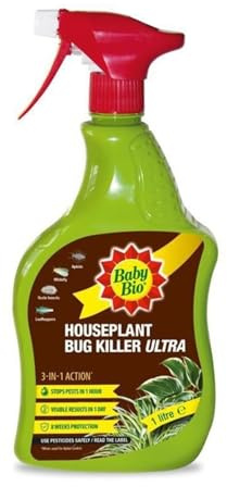 Baby Bio Houseplant Bug Killer Ultra Spray, Insect Control for Houseplants & Ornamentals, Ready to Use Pest Protection for Indoor, Greenhouse & Garden Plants, 1 Ltr