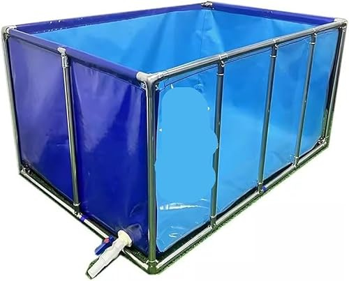 Piscina for acquario trasparente fuori terra durevole - Stagno for pesci in PVC con struttura in acciaio for Koi e pesci rossi(120x80x70cm)