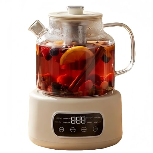 Bollitore elettrico intelligente da 1,2 litri - Teiera in vetro borosilicato - Con infusore Controllo digitale della temperatura - Bollitore per acqua calda con timer 24 ore - Per stufare il tè