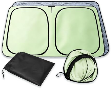 auvstar Sonnenschutz Auto Frontscheibe,Sonnenschutz Windschutzscheibe,Faltbare Sonnenblende,Auto Sonnenblende Universell145x83cm,Schützt vor UV Strahlung und Eignet Sich für die Meisten PKWs (Grün)