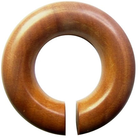 CHICNET Piercing Sawoholz Holz Expander rotbraun groß Ohrstecker Ring Bogen Dehner Donut | Tribal Handarbeit Unisex Damen Herren Flesh Lobe Plug Kreis Dehnungsring Tunnel Ohrring Ohrhänger 10 mm