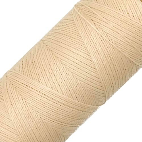 LINHASITA Garnspole, vaxad, 100 g/360 meter, tjocklek: 0,5 mm, polyester, makramégarn, 30 färger – ekrü