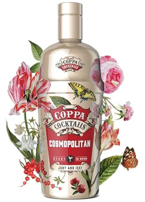 Coppa Cocktails Cosmopolitan 10% Vol. - fertig gemixt, 0,7l | Ready to serve Cocktail mit Vodka, Cranberry und Limette, stilsicherer Klassiker trinkfertig für Partys und Aperitif