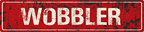ANY AND ALL GRAPHICS WOBBLER 4x18 Red Grunge Style Rustic Vintage Look Novelty Aluminum Street Sign