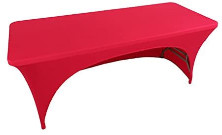 YLONN Strechhussen, Stretch Tischdecke, Hussen Bierzeltgarnitur Stretchhussen, Spandex Tight Fit, rechteckige Tisch Cover-dj, Messen, (Rot,122x60x76 cm)