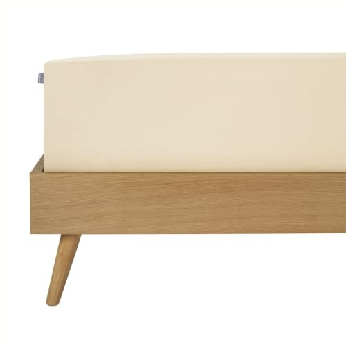 Schiesser Spannbettlaken Elli aus ultraweichem Baumwoll-Mix für hohe Matratzen und Boxspringbetten, Farbe:Cremeweiß, Größe:180 x 200 cm