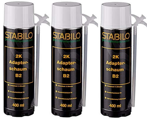 3x 2K B2 Adapterschaum 400ml | Zargenschaum, Montageschaum, Schnellschaum, PU Schaum, Bauschaum | 3 Stück