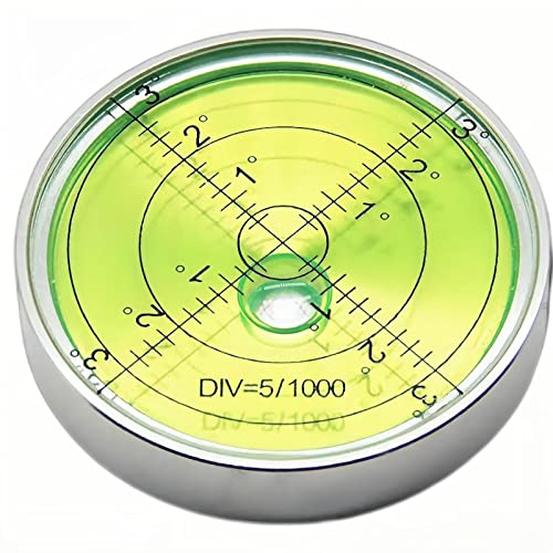 Niveaux à bulles circulaires de 6,1 cm, 60 mm, 4,6 m, ronds de haute précision en aluminium Bullseye pour camping-car, remorque, construction, machine CNC (circulaire-6012silver)