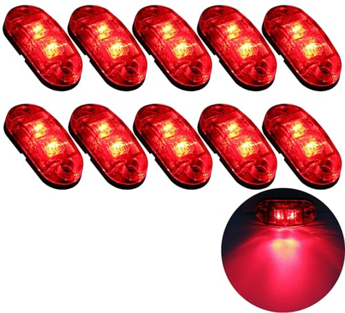 Krtopo 10X 2 LED Side Marker Lights 12/ 24V Trailer Lamp Warning Red light