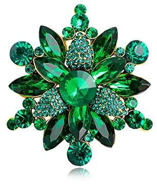 spille gioiello per vestiti Spilla a forma di fiore con diamanti retrò spilla in vetro corpetto con strass in lega decorazione del cappotto accessori per spille verde