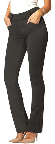Conceited Black Dress Pants Women Tummy Control - Wear to Work Pants Women - Womens Dress Pants - Slacks - Business Casual Office - Midnight Black - Small