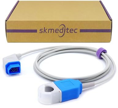 Skmeditec Cavo adattatore SpO2 da 7,2 piedi compatibile con monitor Nihon Kohden, cavo di prolunga riutilizzabile per sensore SpO2 con connettore monitor a 14 pin + connettore sonda a 9 pin