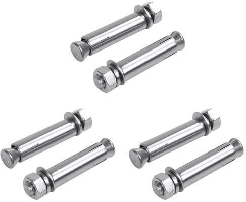 Wlauqueta - Tornillo de expansión de ladrillo de hormigón para pared M8x60 mm, pernos de anclaje de gancho cerrado 6 piezas