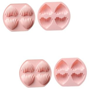 TOPBATHY 4pcs Easy to Use Baking Molds Heart Shape Cake Nonstick Baking Pan for Oven