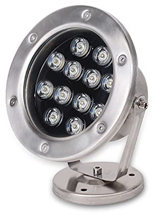 Spot LED Extérieur， Fontaine LED 12W, 12V/24V IP68 étanche en Acier Inoxydable Basse Tension Spot sous-Marin, Peut être utilisé sous l'eau Pendant Une Longue pé