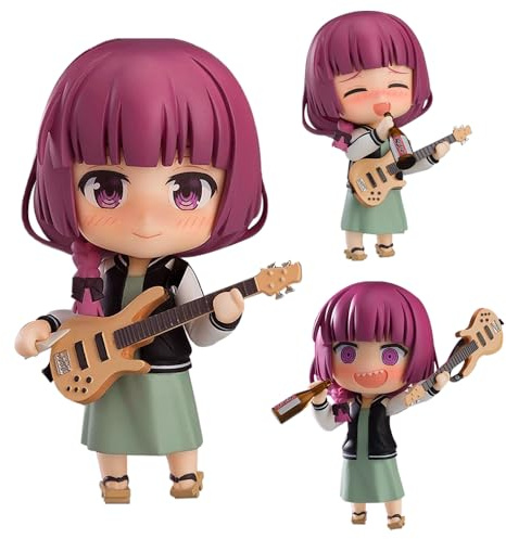 Zhongkaihua Anime Bocchi The Rock Mini Figuras Hiroi Kikuri Figuras movibles Cabezas intercambiables y accesorios Hiroi Kikuri Figuras de acción Mini estatua Modelo Adornos de PVC