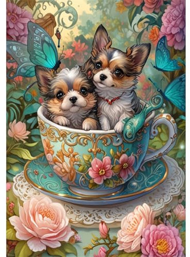 TWYYDP Jigsaw Puzzles 520 Pieces for Adults,Teacup Puppy,Wooden Puzzles,Entertainment Games for the Whole Family
