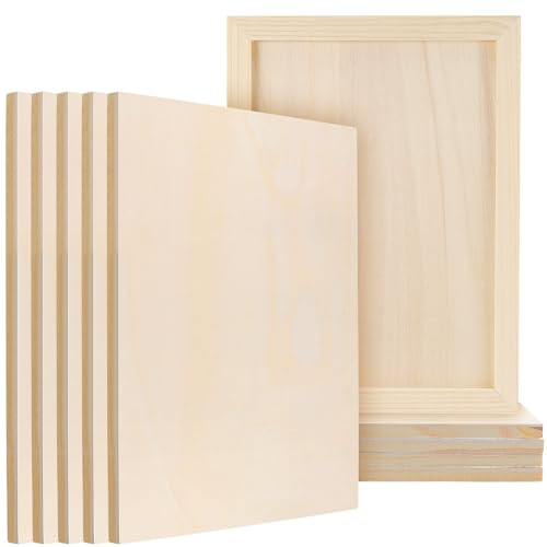 SOUJAP 10 PCS 30 x 22.5cm Wooden Canvas Boards, A4 Blank Wood Canvas Panels for Painting